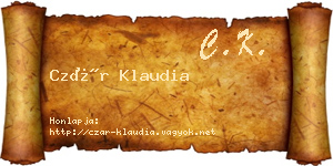 Czár Klaudia névjegykártya