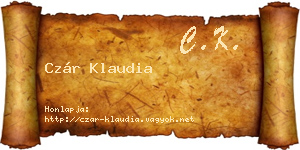 Czár Klaudia névjegykártya