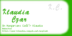 klaudia czar business card